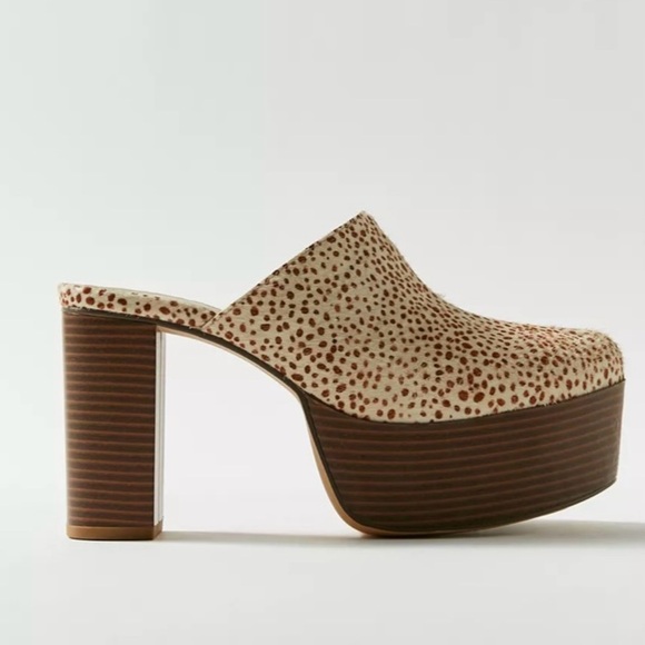 Urban Outfitters Womens UO Ellie Calf Hair Platform Mule Retro Y2K Size 10 - Picture 9 of 9